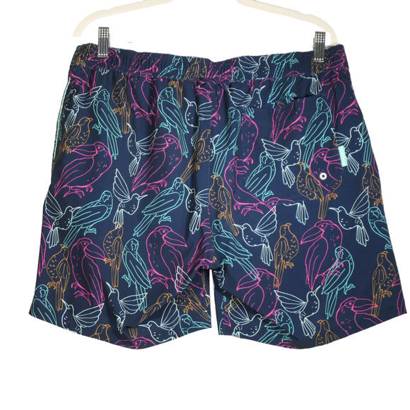 Bonobos Swim Trunks Men Large Blue Pull On Birds Tropical Pockets Board Shorts - Picture 7 of 9